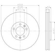 8DD 355 108-421 HELLA Тормозной диск