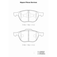 M360A12 NPS Комплект тормозных колодок, дисковый тормоз