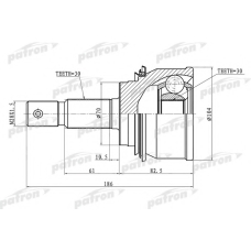 PCV1079 PATRON Шарнирный комплект, приводной вал
