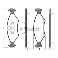 0 986 TB2 067 BOSCH Комплект тормозных колодок, дисковый тормоз