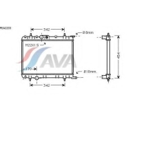 PEA2203 AVA Радиатор, охлаждение двигателя