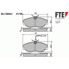 BL1389A2 FTE Комплект тормозных колодок, дисковый тормоз