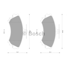 0 986 AB1 054 BOSCH Комплект тормозных колодок, дисковый тормоз