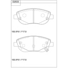 KD2533 ASIMCO Комплект тормозных колодок, дисковый тормоз