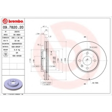 09.7820.20 BREMBO Тормозной диск