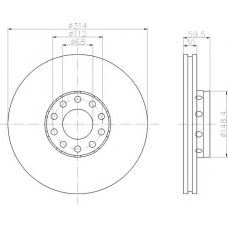 8DD 355 104-351 HELLA Тормозной диск