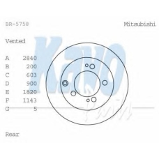 BR-5758 KAVO PARTS Тормозной диск