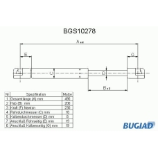 BGS10278 BUGIAD Газовая пружина, крышка багажник