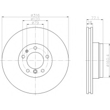 8DD 355 104-141 HELLA Тормозной диск