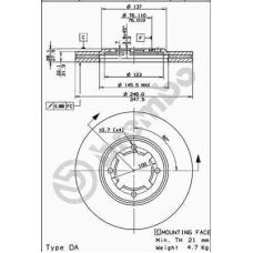 09.5668.10 BREMBO Тормозной диск