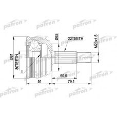 PCV1190 PATRON Шарнирный комплект, приводной вал