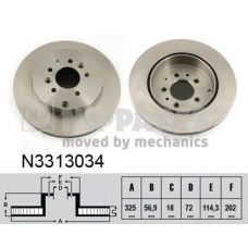 N3313034 NIPPARTS Тормозной диск