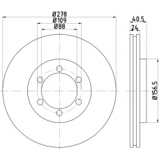 8DD 355 111-991 HELLA Тормозной диск