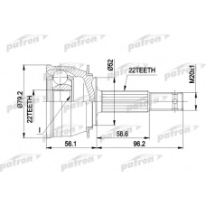 PCV1234 PATRON Шарнирный комплект, приводной вал