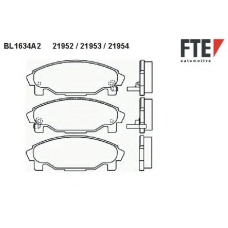 BL1634A2 FTE Комплект тормозных колодок, дисковый тормоз