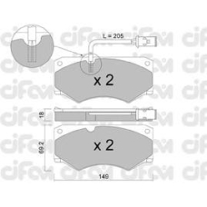 822-014-2 CIFAM Комплект тормозных колодок, дисковый тормоз