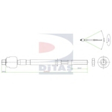 A2-5402 DITAS Осевой шарнир, рулевая тяга