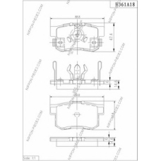 H361A18 NPS Комплект тормозных колодок, дисковый тормоз
