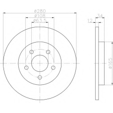 8DD 355 108-061 HELLA Тормозной диск