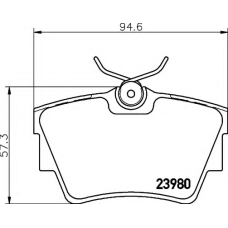 8DB 355 010-761 HELLA Комплект тормозных колодок, дисковый тормоз
