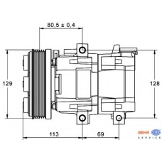 8FK 351 113-391 HELLA Компрессор, кондиционер
