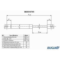 BGS10785 BUGIAD Газовая пружина, крышка багажник