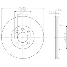 8DD 355 102-401 HELLA Тормозной диск
