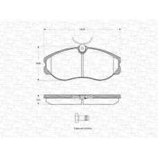 363702160561 MAGNETI MARELLI Комплект тормозных колодок, дисковый тормоз
