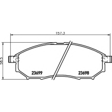 8DB 355 013-141 HELLA Комплект тормозных колодок, дисковый тормоз