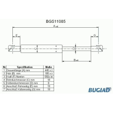 BGS11085 BUGIAD Газовая пружина, крышка багажник
