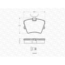 363702160418 MAGNETI MARELLI Комплект тормозных колодок, дисковый тормоз