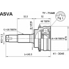 TY-71A48 ASVA Шарнирный комплект, приводной вал