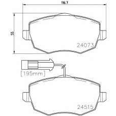 8DB 355 012-861 HELLA Комплект тормозных колодок, дисковый тормоз