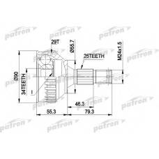 PCV1282 PATRON Шарнирный комплект, приводной вал