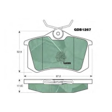 GDB1267 TRW Комплект тормозных колодок, дисковый тормоз
