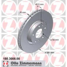 180.3008.00 ZIMMERMANN Тормозной диск