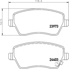 8DB 355 012-301 HELLA Комплект тормозных колодок, дисковый тормоз