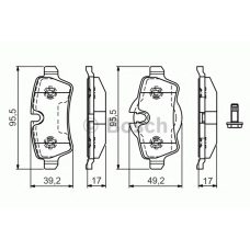 0 986 TB3 171 BOSCH Комплект тормозных колодок, дисковый тормоз
