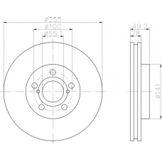 8DD 355 106-321 HELLA Тормозной диск