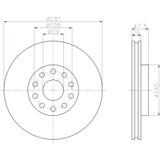 8DD 355 106-301 HELLA PAGID Тормозной диск