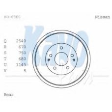 BD-6860 KAVO PARTS Тормозной барабан